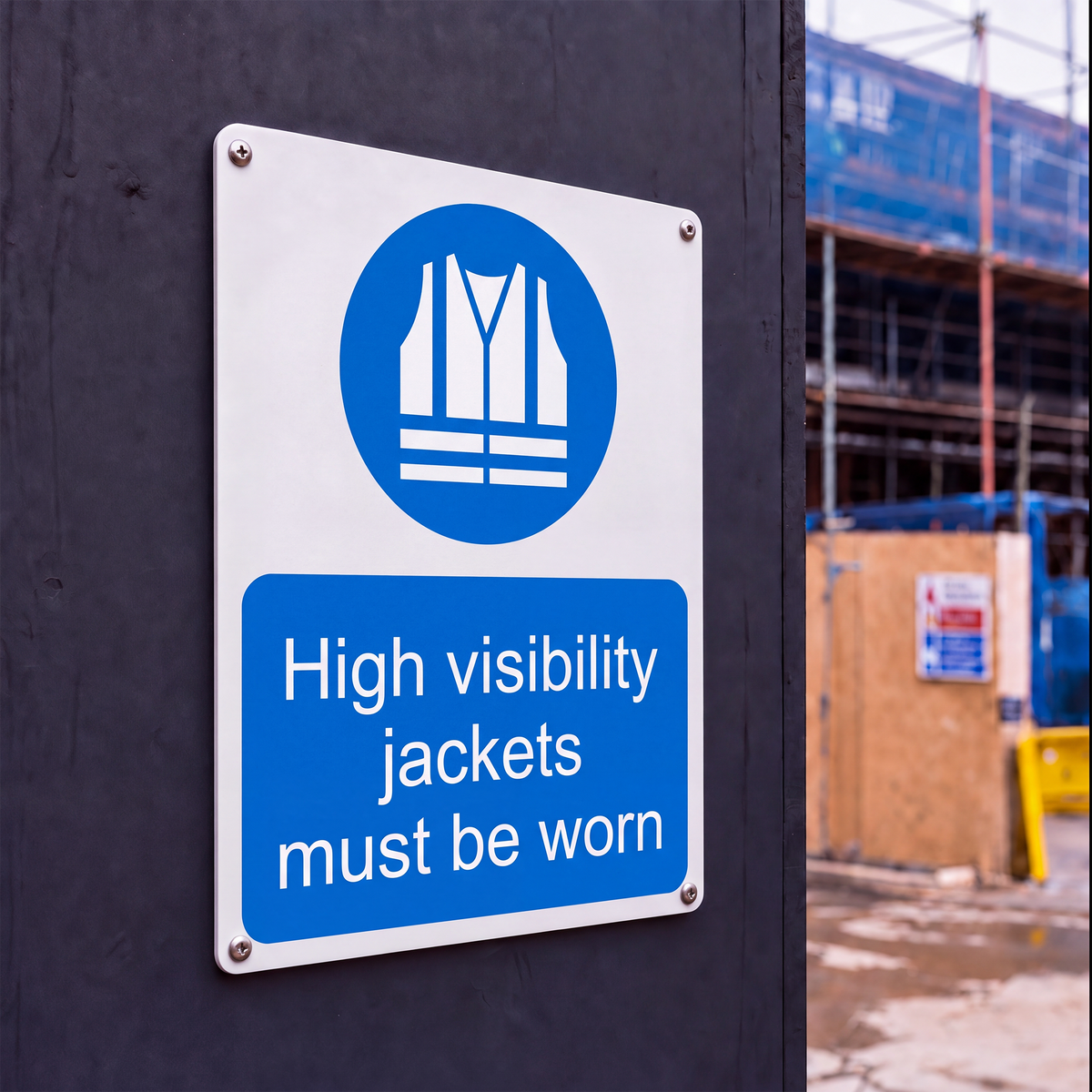 Construction Notice Signs | Made from 3mm Acrylic | ISO 7010 | Small Medium and Large Sizes
