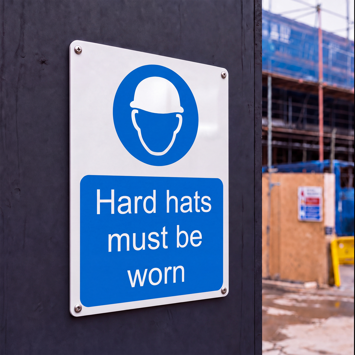 Construction Notice Signs | Made from 3mm Acrylic | ISO 7010 | Small Medium and Large Sizes