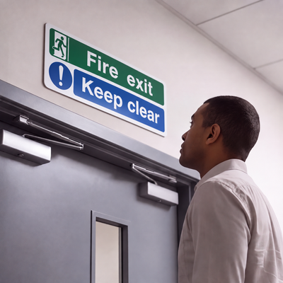 18 PCS Fire Safety Signs | Made from 3mm Acrylic | ISO 7010 | Fire Exit Signs | Fire Action Signs