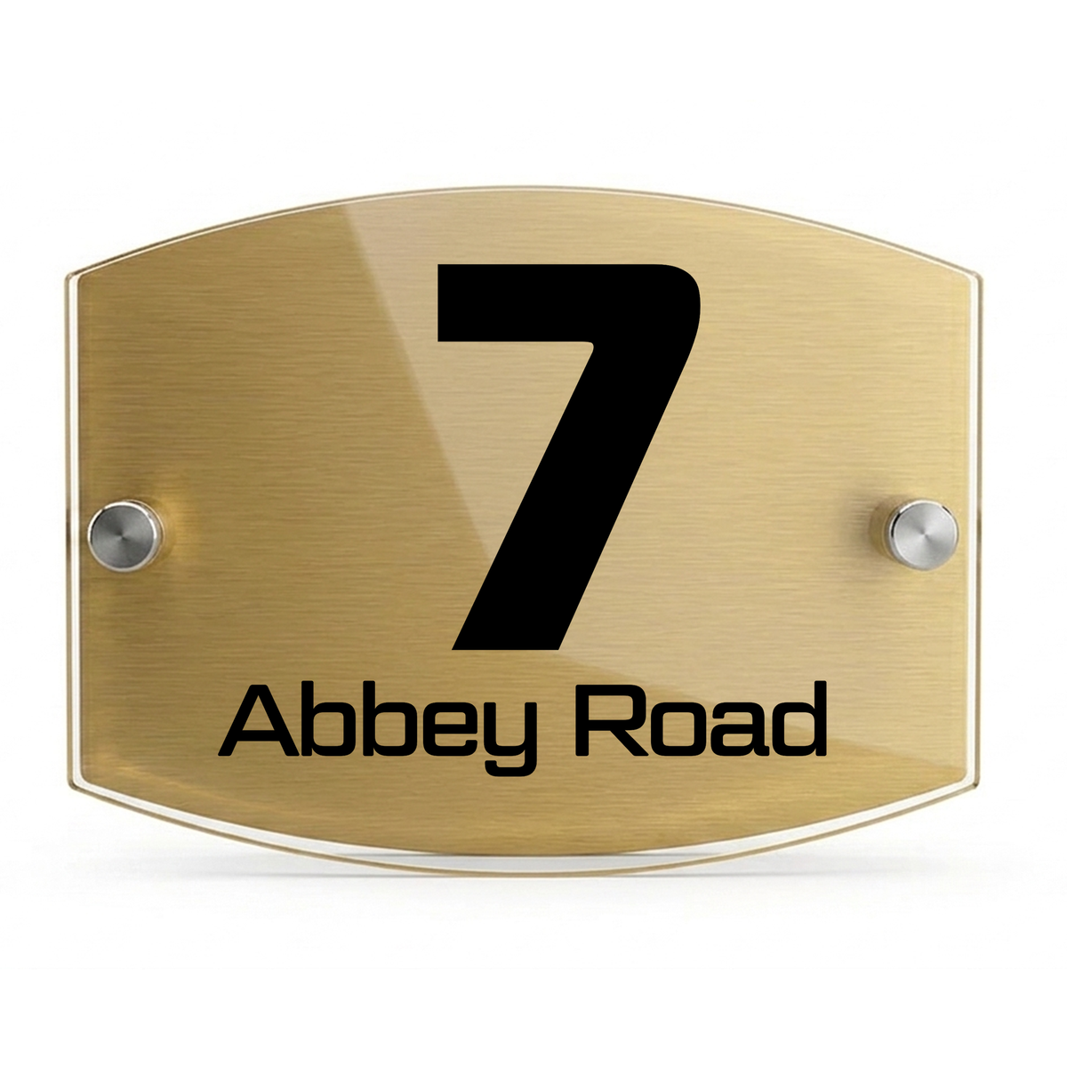 Personalised Dual Panel Acrylic House Sign Oval | 200mm x 130mm | Gold with Black Text