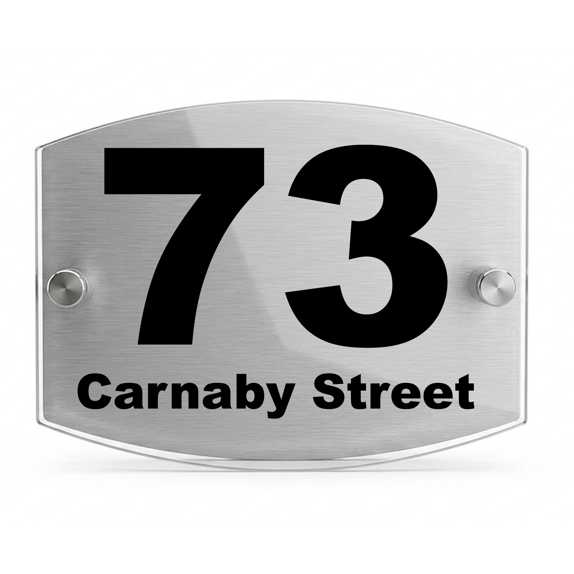 Personalised Dual Panel Acrylic House Sign Oval | 200mm x 130mm | Silver with Black Text