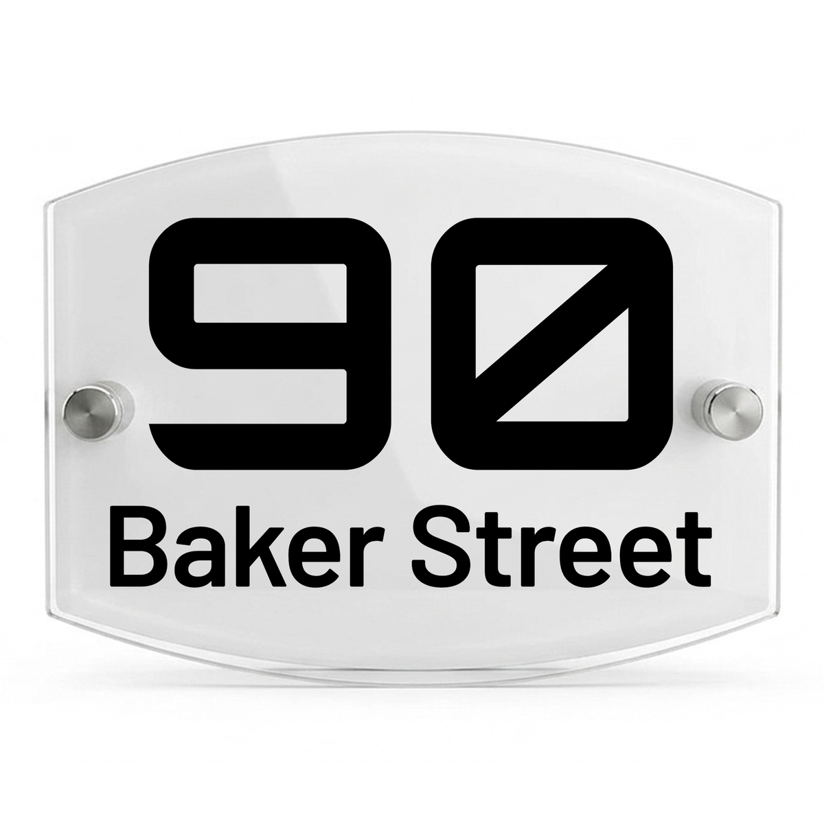 Personalised Dual Panel Acrylic House Sign Oval | 200mm x 130mm | White with Black Text