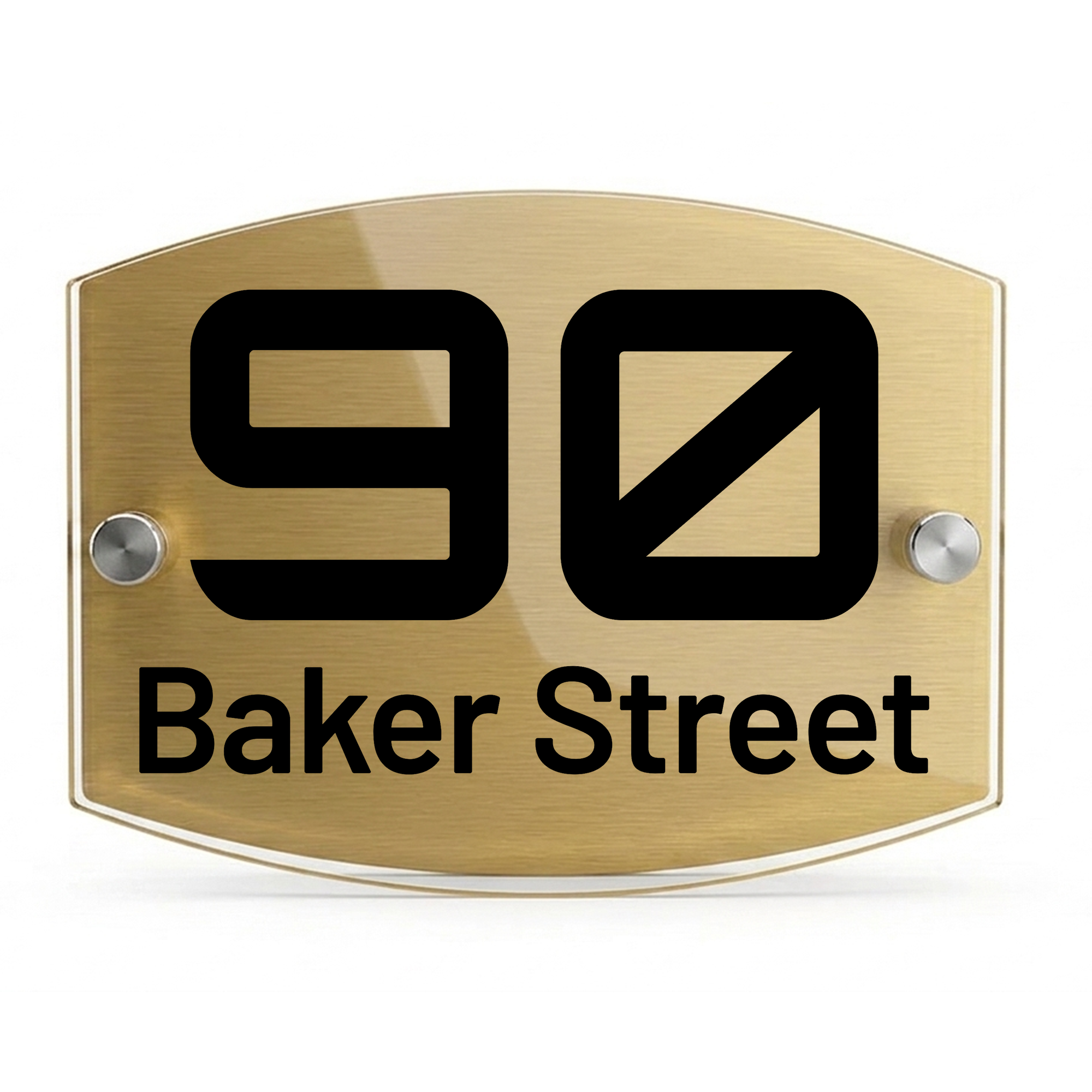 Personalised Dual Panel Acrylic House Sign Oval | 200mm x 130mm | Gold with Black Text