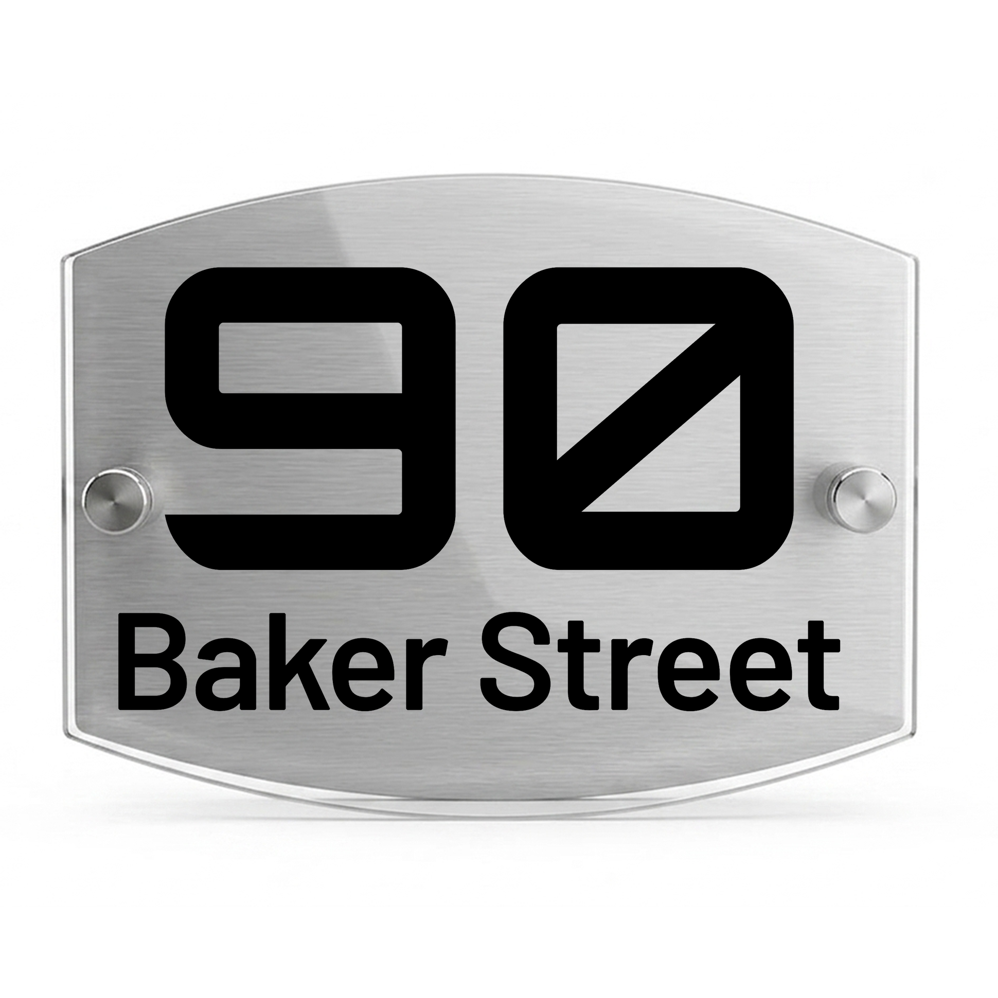 Personalised Dual Panel Acrylic House Sign Oval | 200mm x 130mm | Silver with Black Text