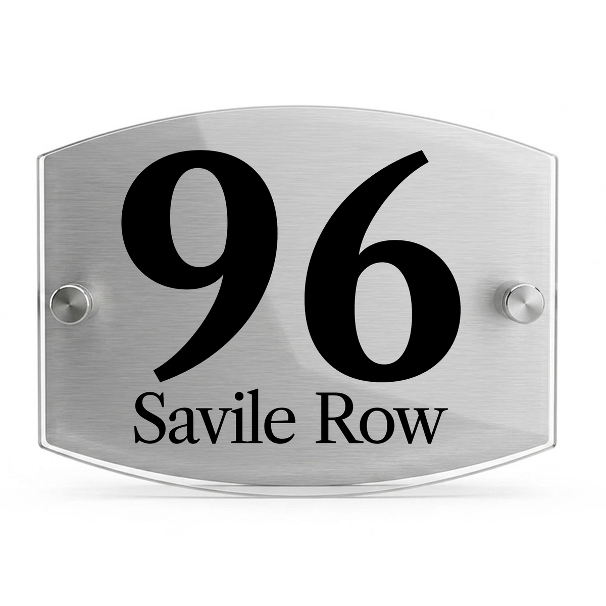 Personalised Dual Panel Acrylic House Sign Oval | 200mm x 130mm | Silver with Black Text