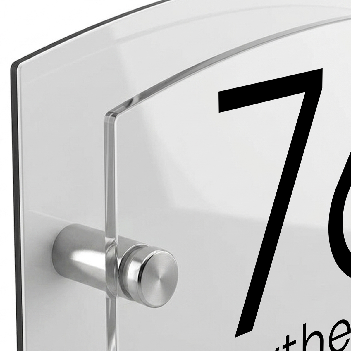 Personalised Dual Panel Acrylic House Sign Oval | 200mm x 130mm | White with Black Text