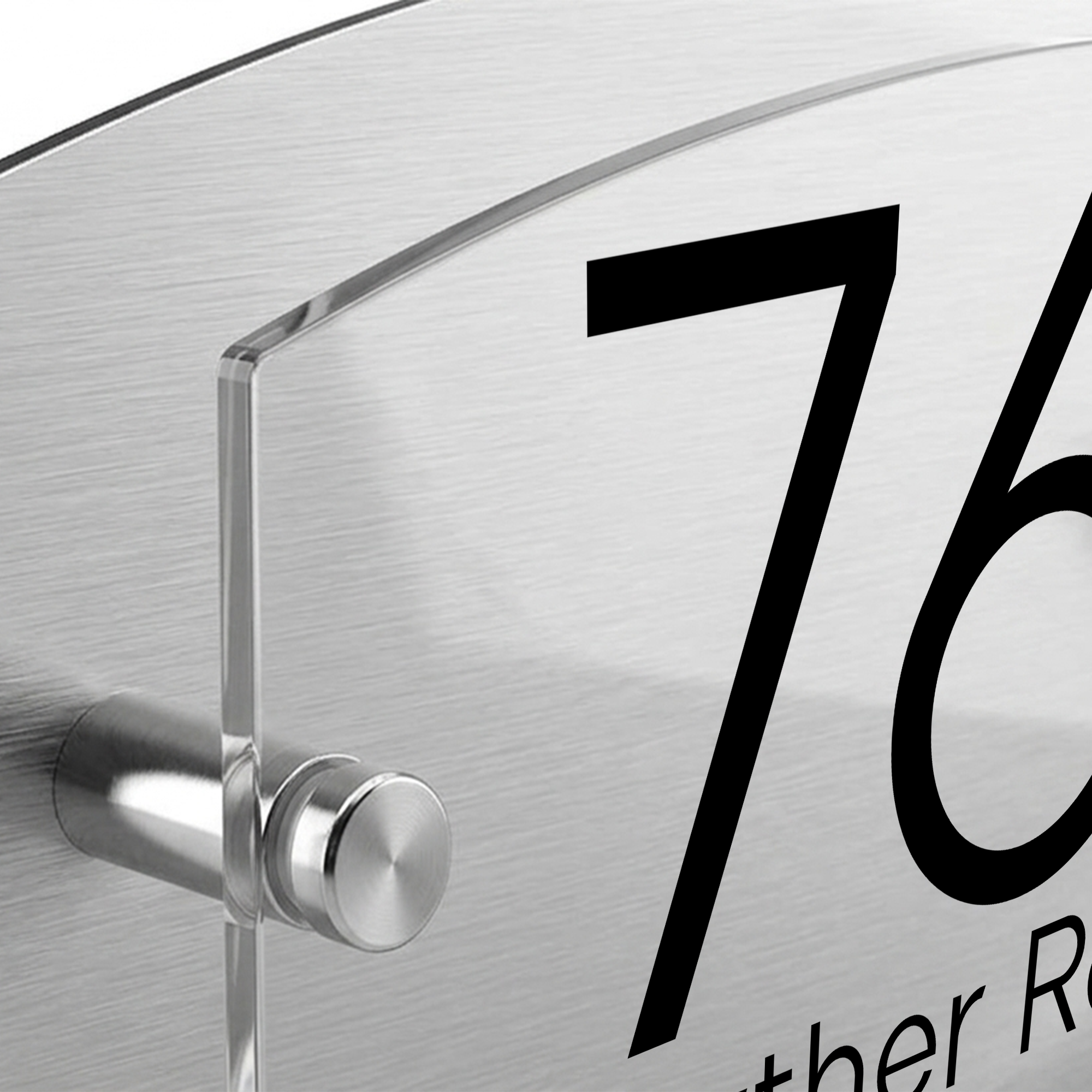 Personalised Dual Panel Acrylic House Sign Oval | 200mm x 130mm | Silver with Black Text
