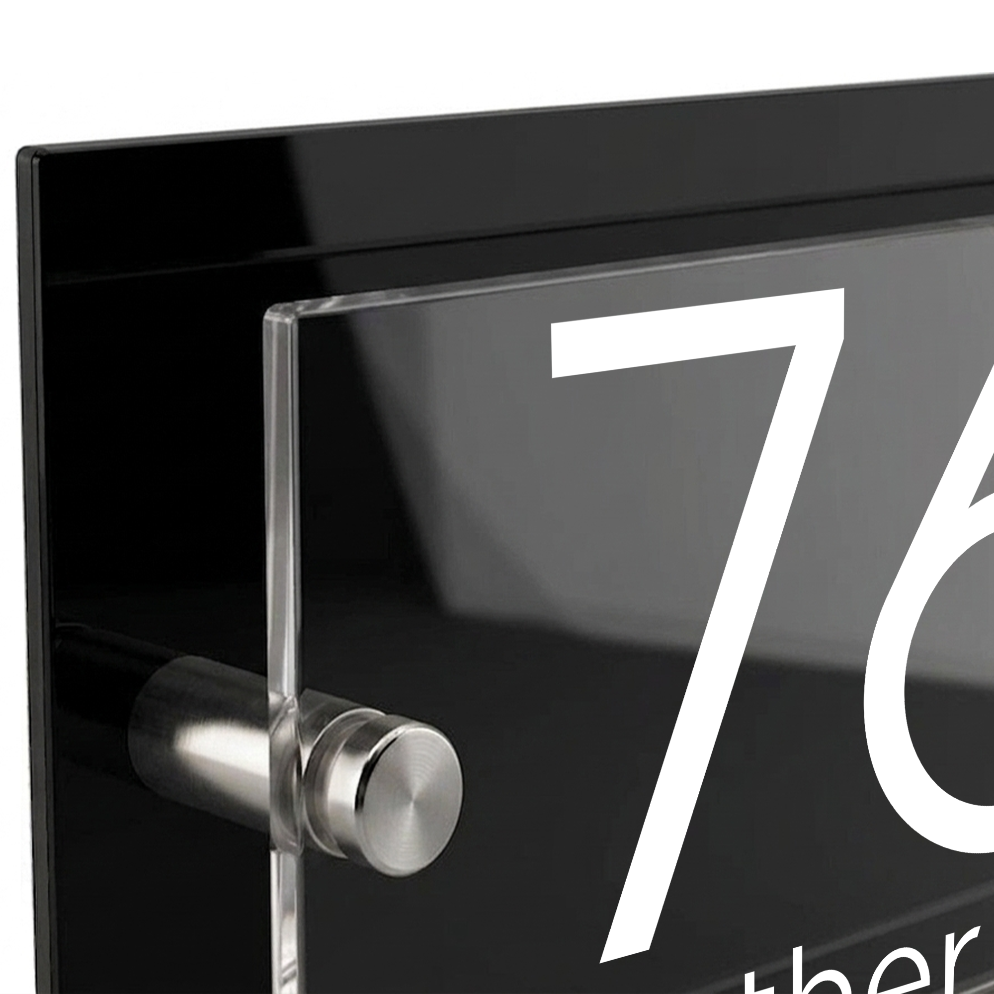 Personalised Dual Panel Acrylic House Sign Rectangle | 200mm x 130mm | Black with White Text