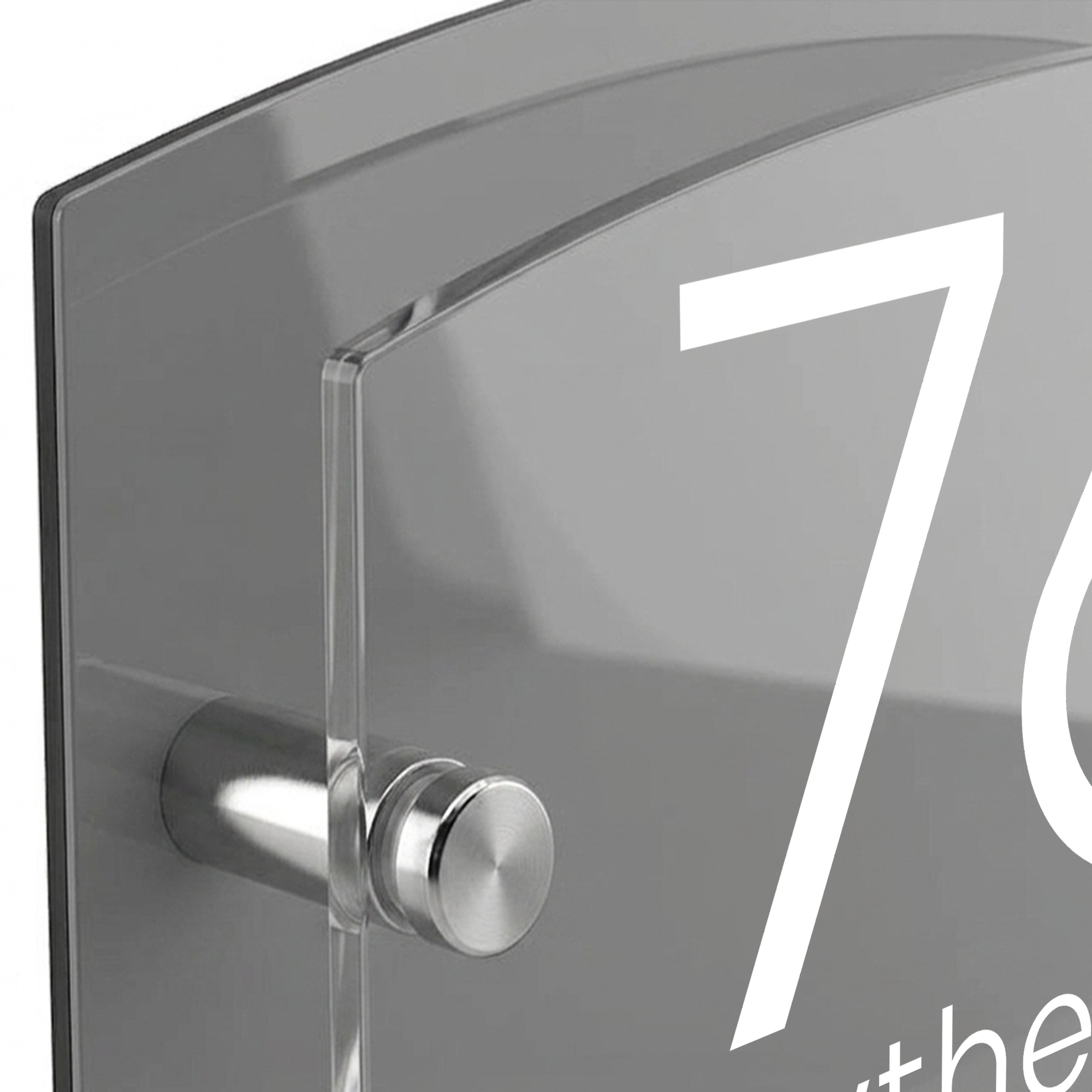 Personalised Dual Panel Acrylic House Sign Oval | 200mm x 130mm | Grey with White Text