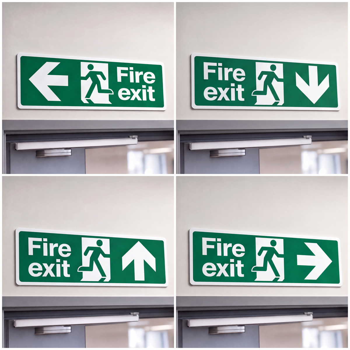 Fire Exit Signs | Made from 3mm Acrylic | ISO 7010 | 300mm x 100mm For Commerical Premises