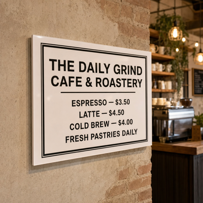 Custom Business Signs UV Printed | Made from 3mm Acrylic | Small Medium Large Extra Large | Any Text or Logo